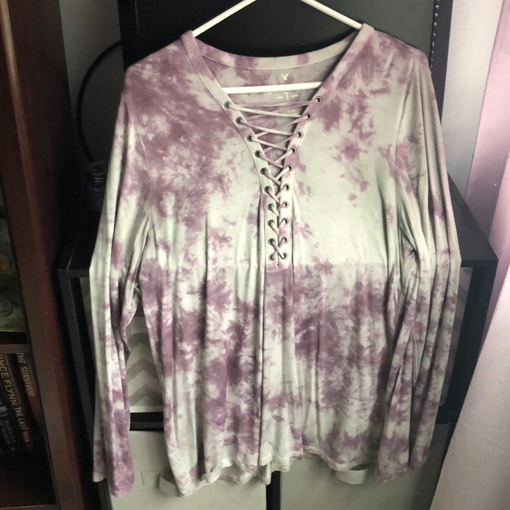 tie die american eagle long sleeve t shirt